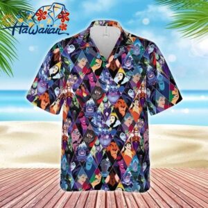 Disney Villains Characters Hawaiian Button Down Shirt Unisex Adults S 5xl 1