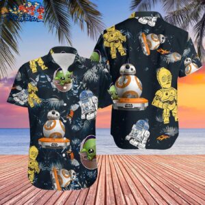 Star Wars Synthwave Hawaiian Shirt Star War Shirt Dadalorian Dad Shirt Funny 1