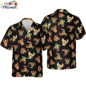 Stitch Halloween Hawaiian Button Down Shirt Unisex Adults S 5xl 1