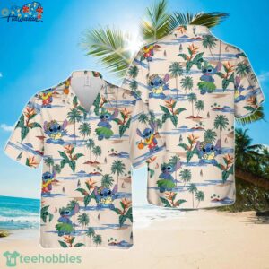 Stitch Hawaiian Button Down Shirt Unisex Adults S 5xl 1