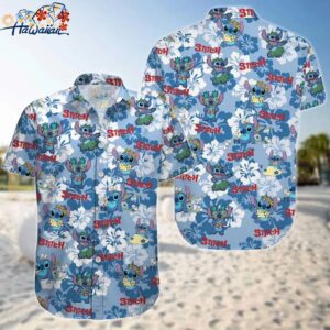 Stitch Hawaiian Button Down Shirt Unisex Adults S 5xl 1 2