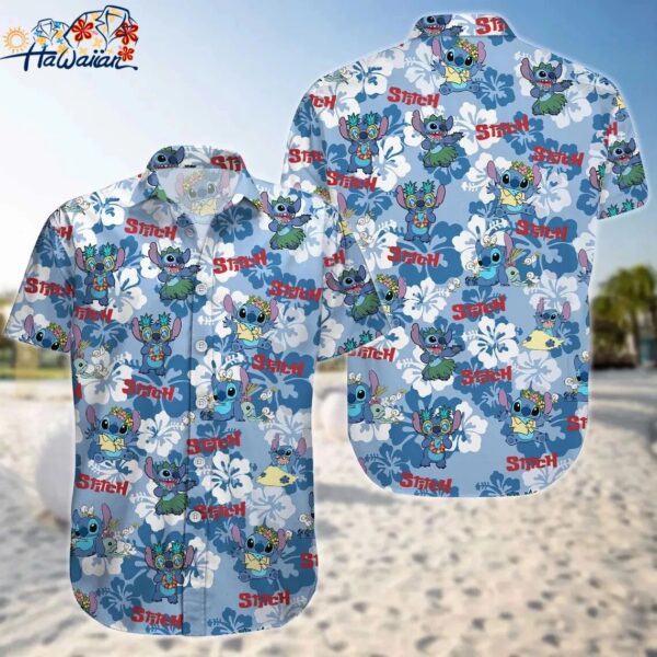 Stitch Hawaiian Button Down Shirt Unisex Adults S 5xl 1 2