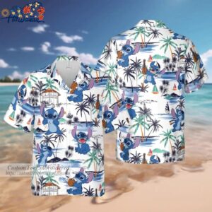 Stitch Hawaiian Button Down Shirt Unisex Adults S 5xl 1 3