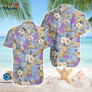 Princess Rapunzel Hawaiian Button Down Shirt Unisex Adults S 5xl 1