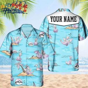 Custom Pkm Goomy Hawaiian Pattern Hawaii Shirt Aloha Anime Sliggoo Button Up Sh 1