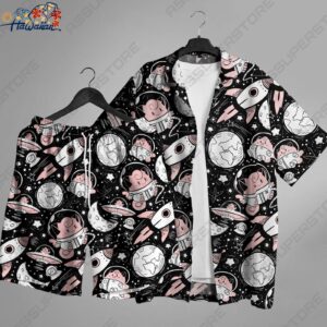 Clefairy Astronauts Hawaiian Button Up Shirt Clefairy Shirt Ghost Shirt Gift 1