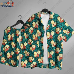 Growlithe Hawaiian Shirt Hisuian Growlithe Button Up Shirt Gift 1