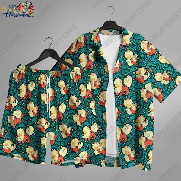 Growlithe Hawaiian Shirt Hisuian Growlithe Button Up Shirt Gift 1