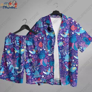 Lapras Mudkip Hawaiian Shirt Lapras Button Up Shirt Japanese Anime Mudkip Shirt 1
