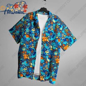 Magikarp Lapras Hawaiian Button Up Shirt Lapras Hawaii Shirt Magikarp Shirt Gift 1