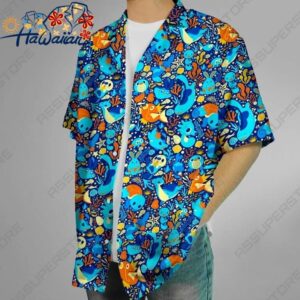 Magikarp Lapras Hawaiian Button Up Shirt Lapras Hawaii Shirt Magikarp Shirt Gift 3