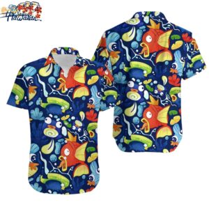 Magikarp Tropical Beach P0kem0n Hawaiian Shirt The Best Squirtle Magikarp Vapor 1