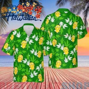 P0kem0n Psyduck Tropical Beach Hawaiian Shirt Button Up Shirt Psyduck Birthday 1