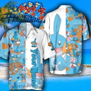 Personalized Pkm Mudkip Hawaiian Shirt Custom Name Mudkip Hawaiian Shirt 1