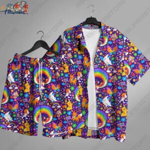 Pikachu Eevee Hawaiian Button up Shirt Pikachu Eevee Shirt Gift 1