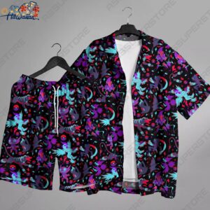 Absol Houndoom Hawaiian Shirt Hawaii Button Up Shirt Gift 1