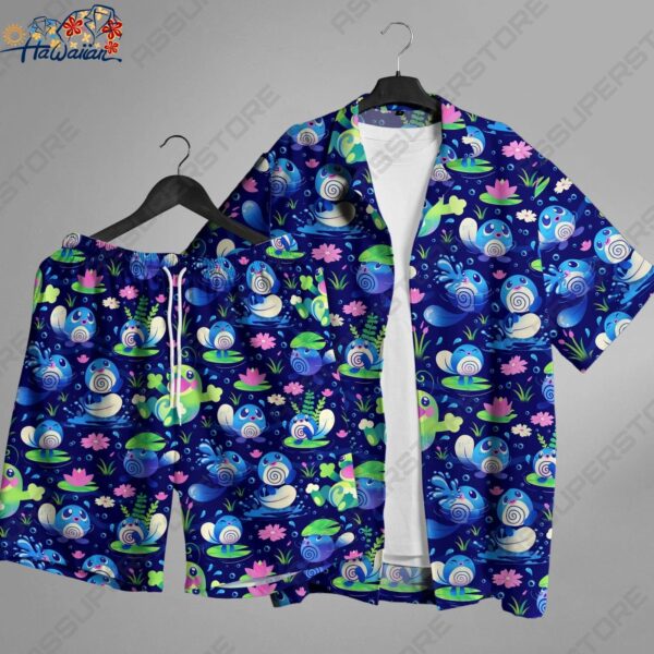 Poliwag Politoed Hawaiian Button up Shirt Poliwag Politoed Water Shirt Gift 1