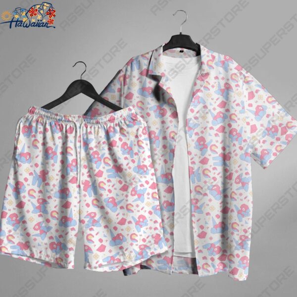 Porygon Hawaiian Button up Shirt Porygon Anime Shirt Gift 1