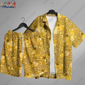 Psyduck Hawaiian Button up Shirt Psyduck Hawaiian Psyduck Water Shirt Gift 1