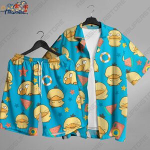 Psyduck Hawaiian Button up Shirt Summer Fun Psyduck Hawaii Shirt Gift 1