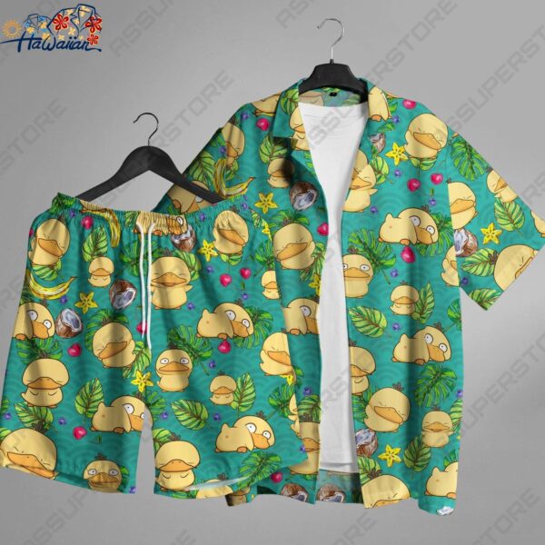 Psyduck Hawaiian Shirt Anime Hawaii Button up Shirt Psyduck Shirt Gift 1