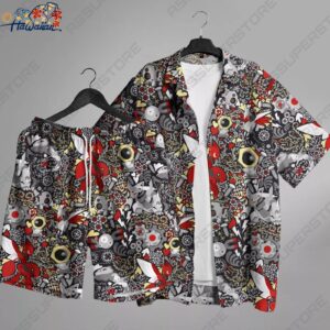 Scizor Skarmory Hawaiian Shirt Anime Button Up Shirt Scizor Skarmory Button Up 1