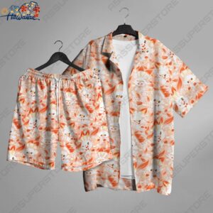 Scorbunny Fire Hawaiian Shirt Scorbunny Button Up Shirt Gift 1