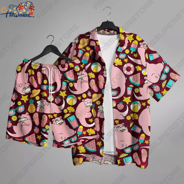 Slowpoke Hawaiian Button up Shirt Japanese Anime Shirt Gift 1