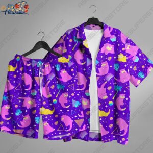 Slowpoke Hawaiian Button up Shirt Slowpoke Water Anime Shirt Gift 1