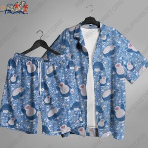 Snorlax Hawaiian Button up Shirt Japanese Hawaiian Anime Shirt Gift 1