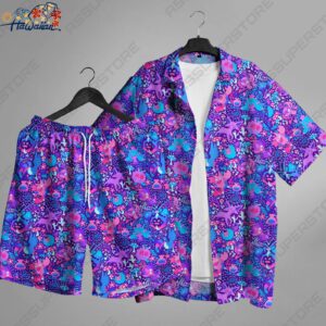Espeon Cosmog Hawaiian Button up Shirt Espeon Hawaii Shirt Fun Summer Cosmog 1