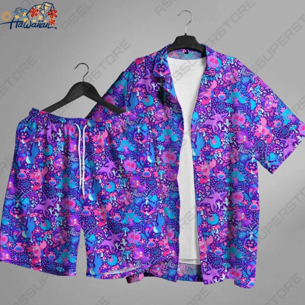 Espeon Cosmog Hawaiian Button up Shirt Espeon Hawaii Shirt Fun Summer Cosmog 1