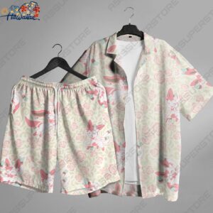 Sylveon Hawaiian Button up Shirt Fairy Sylveon Summer Hawaiian Shirt Sylveon 1