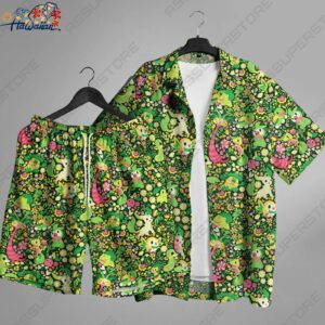 Bulbasaur Hawaiian Button up Shirt Bulbasaur Summer Hawaiian Shirt Bulbasaur 1