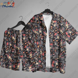 Charmander Charizard Hawaiian Button up Shirt Fire Charmander Shirt Gift 1