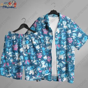Vulpix Jigglypuff Hawaii Button Up Shirt Jigglypuff Vulpix Summer Hawaiian 1