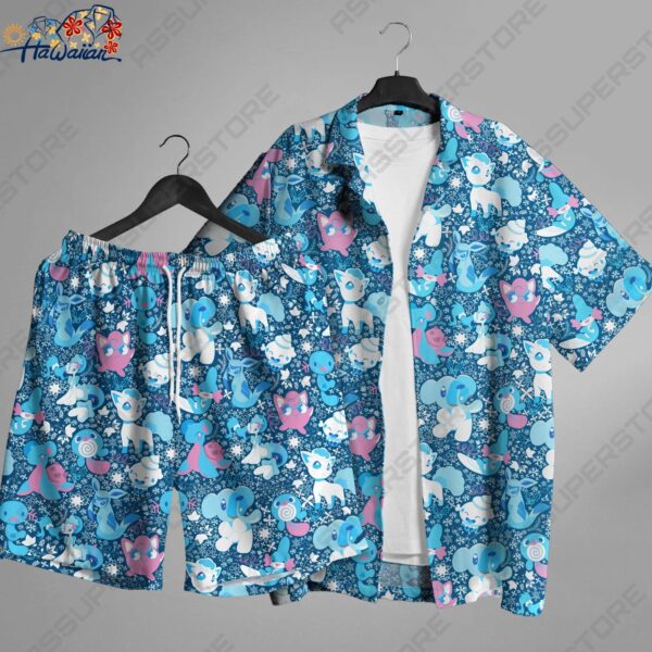Vulpix Jigglypuff Hawaii Button Up Shirt Jigglypuff Vulpix Summer Hawaiian 1