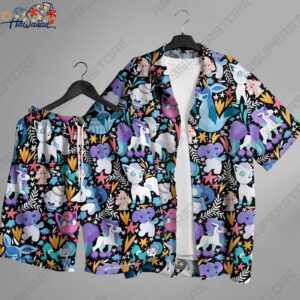 Vulpix Jigglypuff Hawaiian Button up Shirt Vulpix Jigglypuff Summer Hawaiian 1