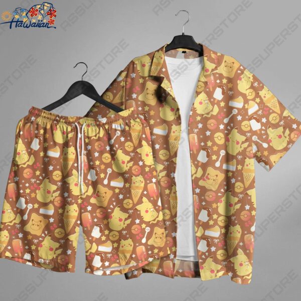 Yellow Pikachu Hawaiian Shirt Pikachu Button Up Shirt Gifts 1