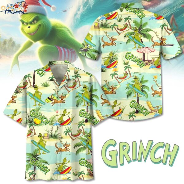 Grinch Hawaiian Button Down Shirt Unisex Adults S 5xl 1