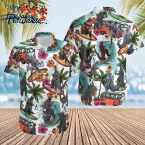 Godzilla Hawaiian Shirt Godzilla Tropical Summer Beach Gift For Men Youth Dad B 1
