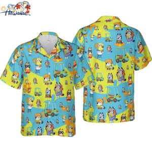Scooby doo Bluey Hawaiian Button Down Shirt Unisex Adults S 5xl 1