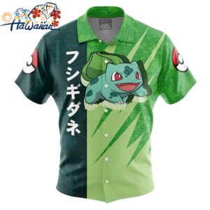 Bulbasaur Attack Pokemon Button Up Hawaiian Shirt 1