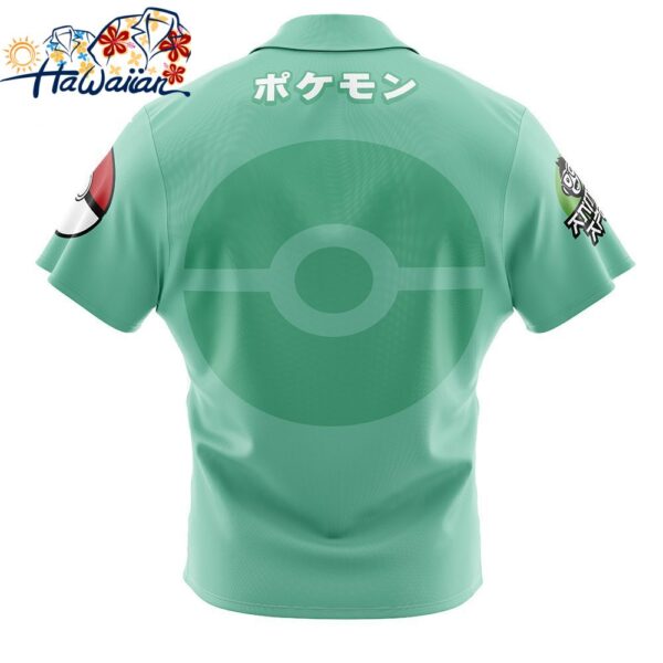Bulbasaur Face Pokemon Button Up Hawaiian Shirt 2 1