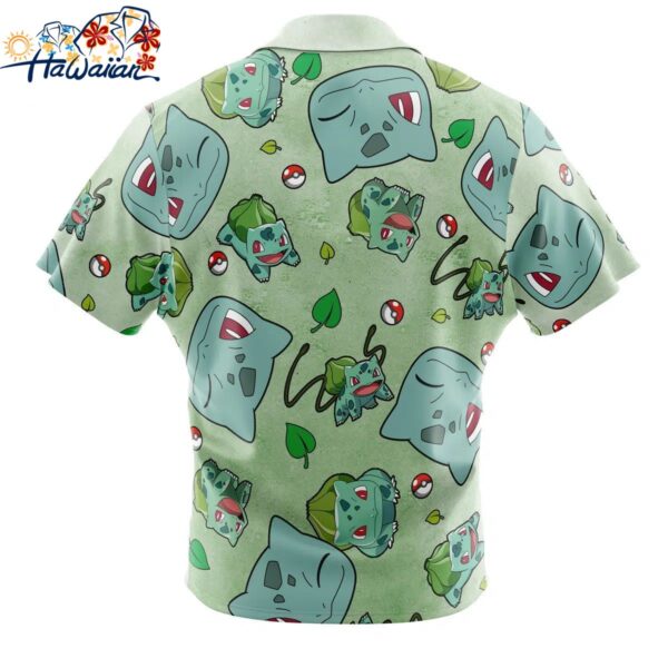 Bulbasaur Pattern Pokemon Button Up Hawaiian Shirt 2 1
