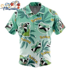 Bulbasaur Pokemon Alolan Style Button Up Hawaiian Shirt 1