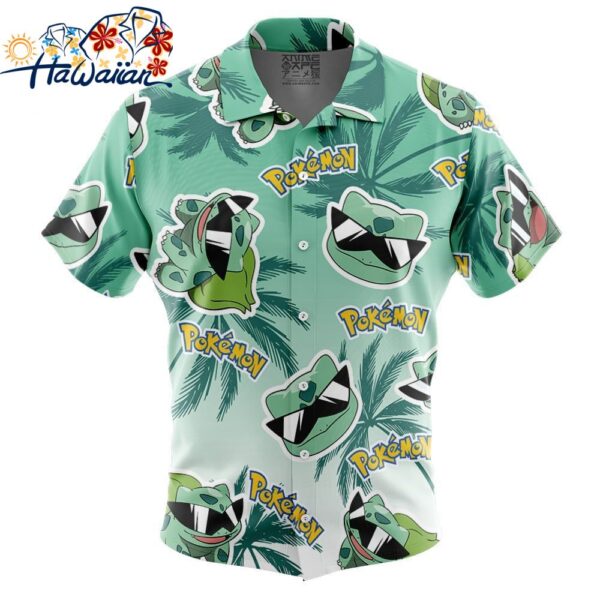 Bulbasaur Pokemon Alolan Style Button Up Hawaiian Shirt 1