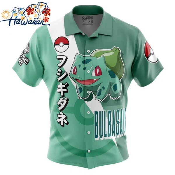 Bulbasaur Pokemon Button Up Hawaiian Shirt 1
