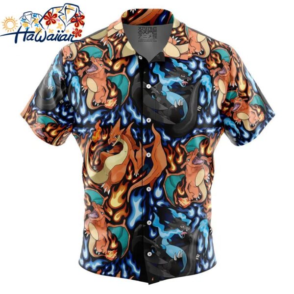 Charizard Mega Evolution Pokemon Button Up Hawaiian Shirt 1