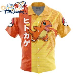 Charmander Attack Pokemon Button Up Hawaiian Shirt S 1 1